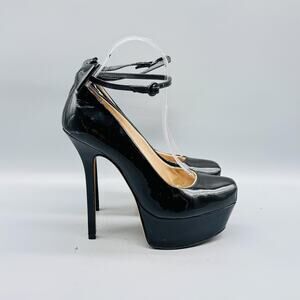 Alice + Olivia Shoes Womens 8.5 Black Patent Leather Pump High Heels Platform